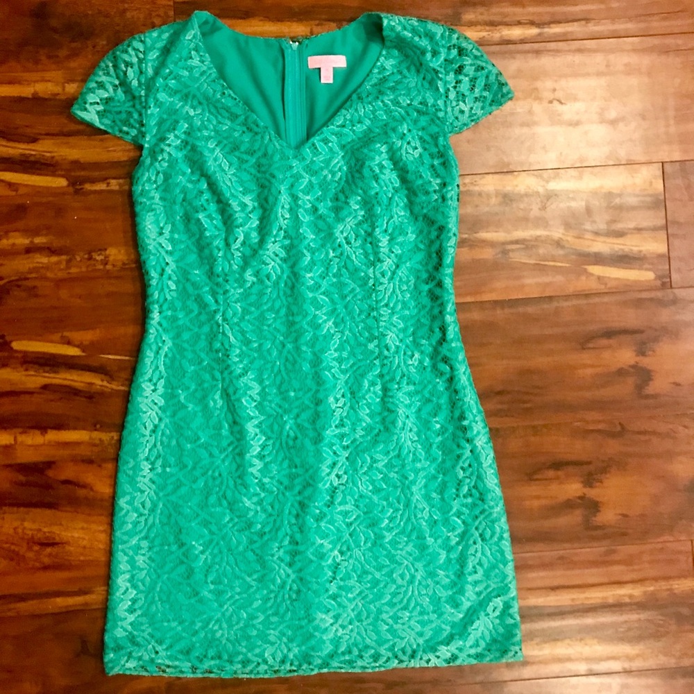 Lilly Pulitzer Teal Metallic Dress - Size M